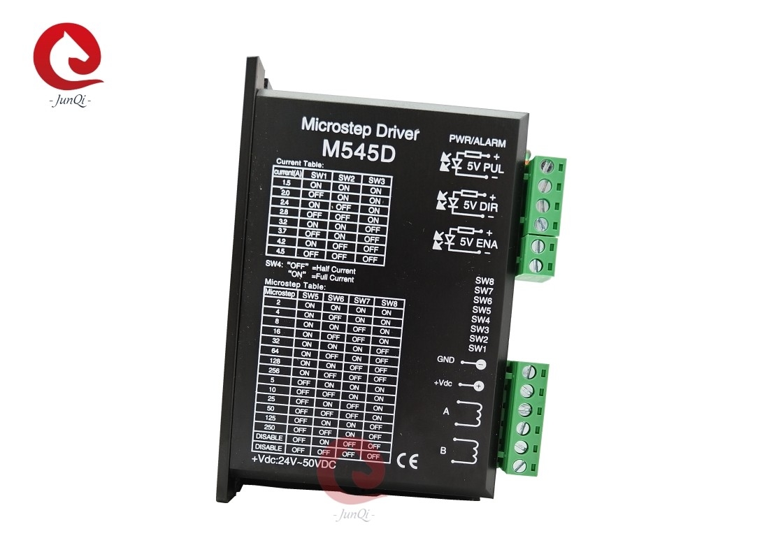 Junqi 2-fase stapper driver M545D 24-50VDC 1.5-4.5A Voor 57mm/86mm stapmotor